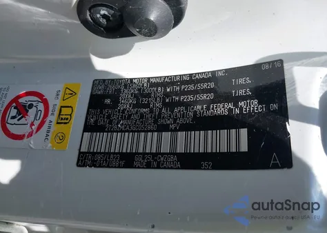 2016 Lexus Rx 350/Base/F Sport из США, поврежденный, VIN 2T2BZMCA3GC052860